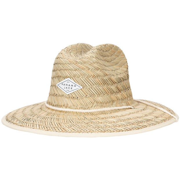 Panama Jack Women's Sun Hat - Lifeguard, Hand Woven Straw, UPF (SPF) 50+ UVA/UVB Sun Protection, 4 Big Brim (Turquoise)