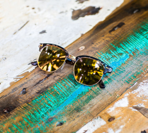 Premium Polarized Gold Mirror Club Sunglasses