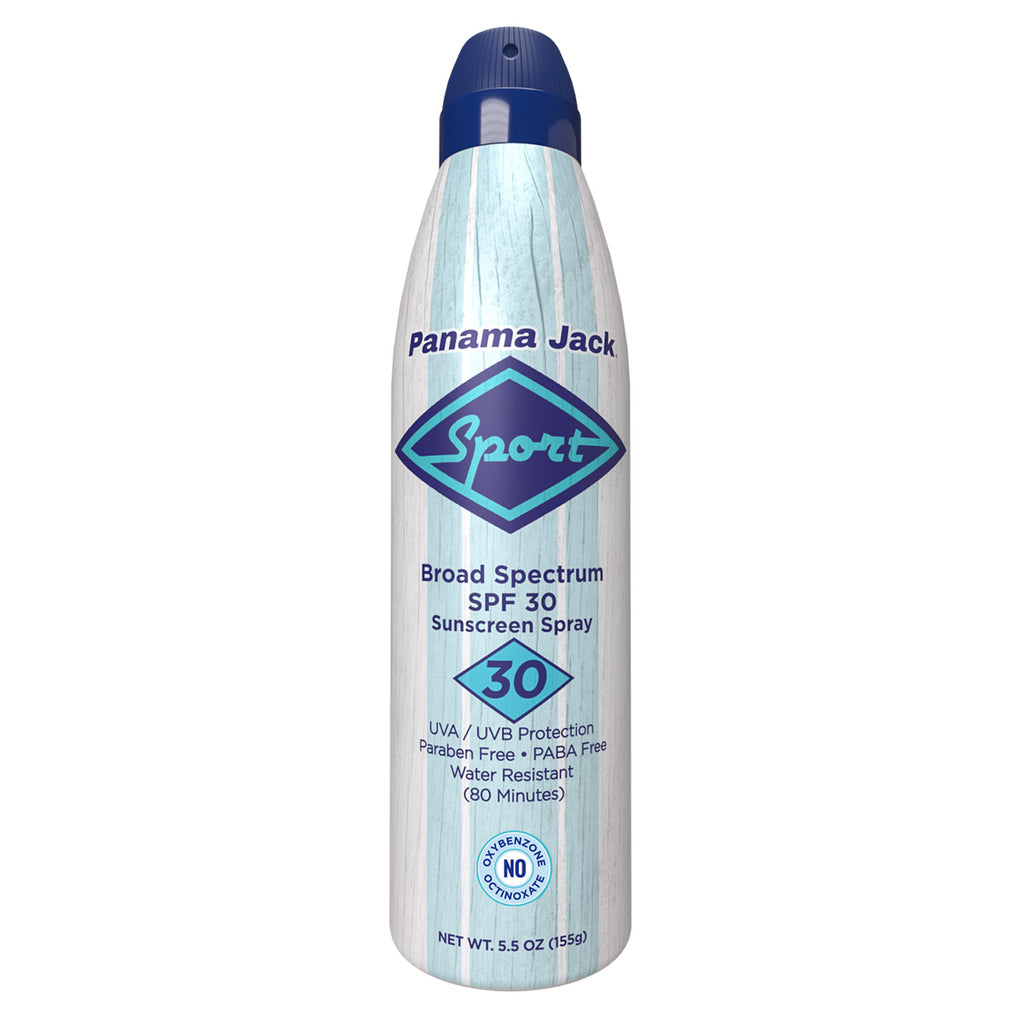 Sport Sunscreen Spray SPF 30, Oxybenzone, Octinoxate, PABA & Gluten Free –  Panama Jack®