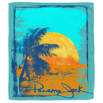 Vintage Sunset Palm Blanket Beach Towel