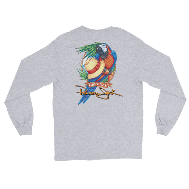 Original Parrot & Hat Unisex Long Sleeve T-Shirt - 2 Sided Print