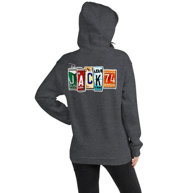 Jack 74 License Plate Unisex Hoodie - 2 Sided Print